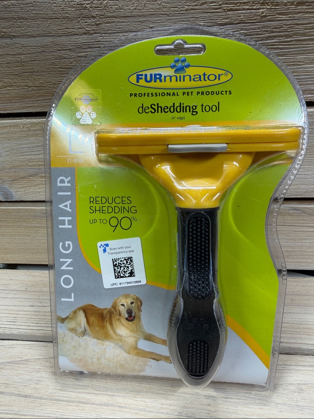 FURminator Long Hair deShedding Tool in Yellow and Black